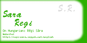 sara regi business card